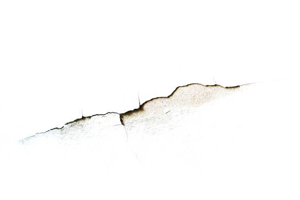 Grunge white cracks wall background stock photo