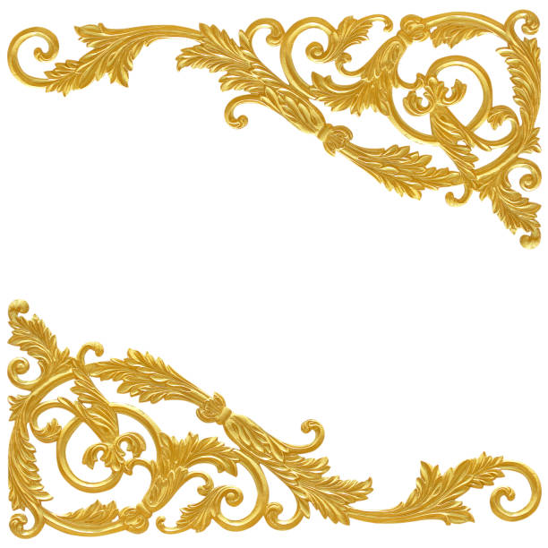 istock Ornament elements, vintage gold floral designs 1155816736
