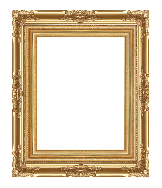 istock The antique gold frame on the white background 1155818033