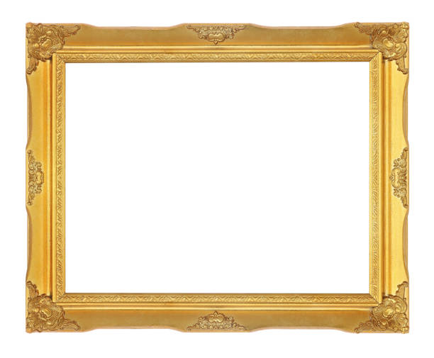 istock The antique gold frame on the white background 1155819332