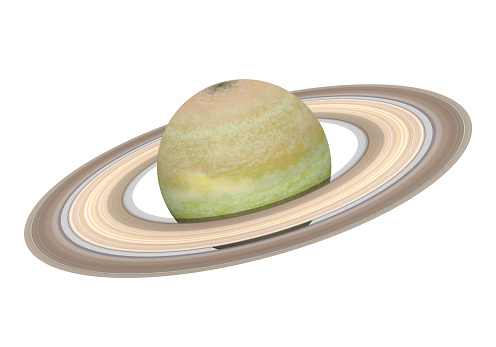 Planet Saturn isolated on white background. 3D render