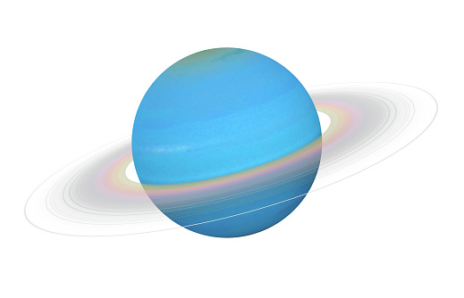 Planet Uranus isolated on white background. 3D render