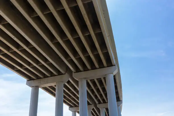 Photo of Tall expressway viaduct, the blue sky white clouds