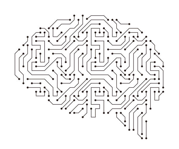 ilustrações de stock, clip art, desenhos animados e ícones de human brain, motherboards, chip and artificial intelligence concept - nerve cell illustrations