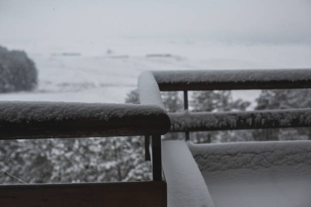 istock Idyllic winter landscape seen from the balcony 1155822672