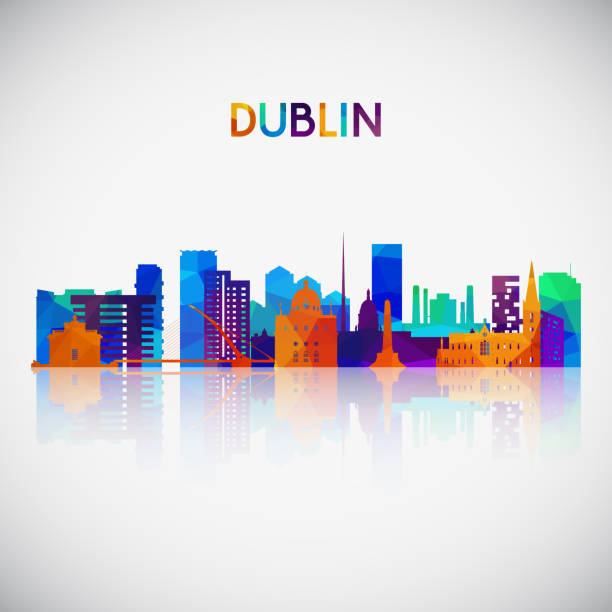 Dublin skyline silhouette in colorful geometric style. Symbol for your design. Vector illustration. Dublin skyline silhouette in colorful geometric style. Symbol for your design. Vector illustration. dublin republic of ireland stock illustrations