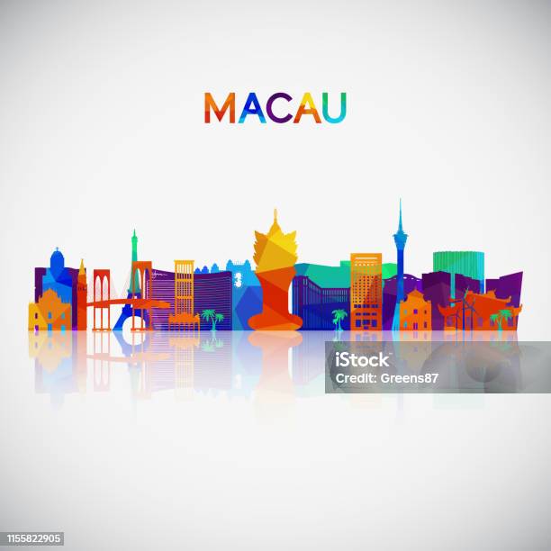 Macau Pattern Design Macau Skyline Silhouette In Colorful Geometric Style Symbol For Your ...
