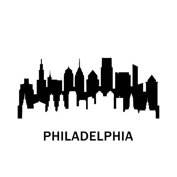 Philadelphia city skyline. Negative space city silhouette. Vector illustration. Philadelphia city skyline. Negative space city silhouette. Vector illustration. philadelphia stock illustrations