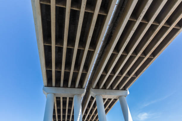 istock Tall expressway viaduct, the blue sky white clouds 1155822927