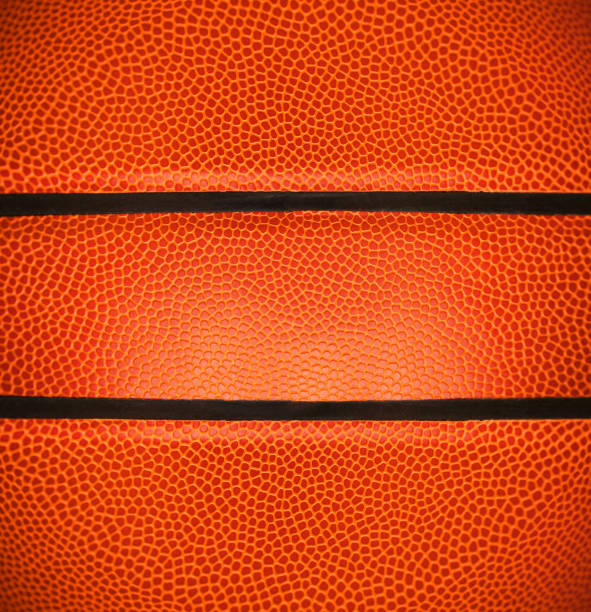 Close up of leather basketball background textured