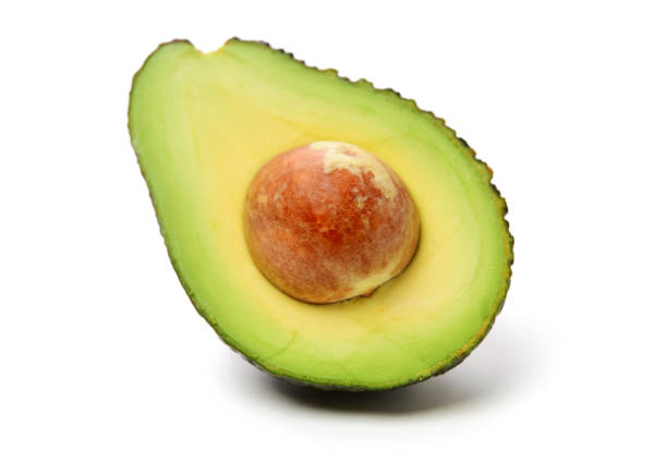 авокадо на белом фоне - avocado portion fruit isolated стоковые фото и изображения