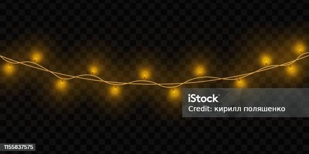Yellow Christmas Lights Stock Illustration - Download Image Now - Barricade Tape, Calendar Date, Celebration Event