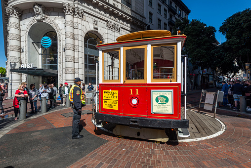 Cable Car, Historic Tram at Powell Street