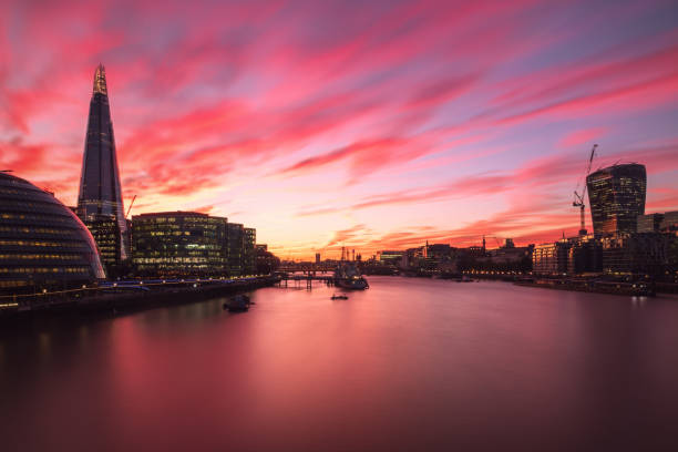 London cityscape with a dramatic sky Long exposure, London cityscape with a dramatic sky 20 fenchurch street photos stock pictures, royalty-free photos & images
