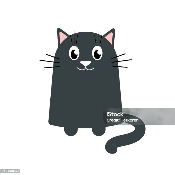 Ilustración de Gato Gris De Dibujos Animados Sobre Fondo Blanco Ilustración Vectorial De Acciones y más Vectores Libres de Derechos de Animal