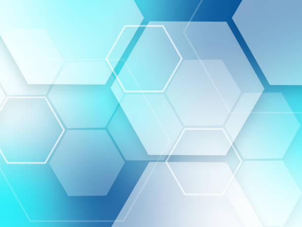 Blue abstract background hexagons pattern tech sci fi innovation concept Blue abstract background hexagons pattern tech sci fi innovation concept hexagon photos stock pictures, royalty-free photos & images