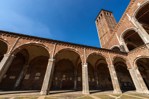 istock Saint Ambrogio Basilica in Romanesque style - Milan Italy 1155844937