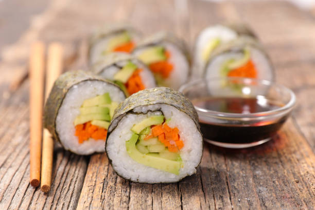 istock maki sushi with rice and vegetable and sauce 1155847146