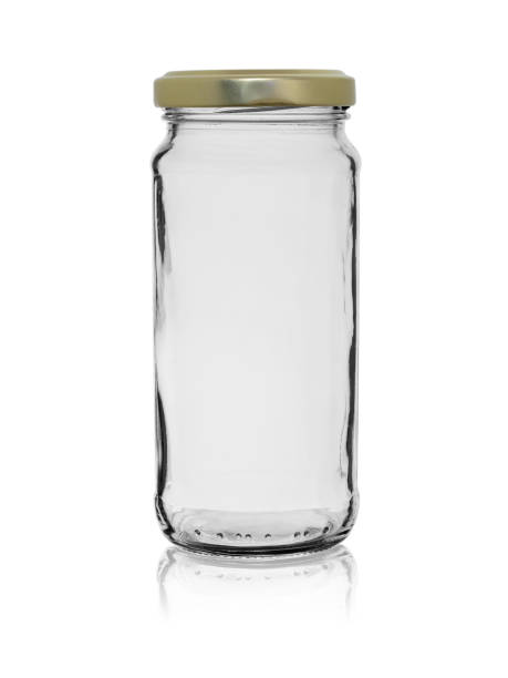istock the empty glass jar closed by a metal cover with reflection, isolated on a white background 1155848521