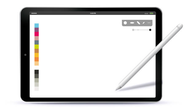 水平タブレットpcとデジタルペンベクトルイラストによる描画 - retina display点のイラスト素材／クリップアート素材／マンガ素材／アイコン素材