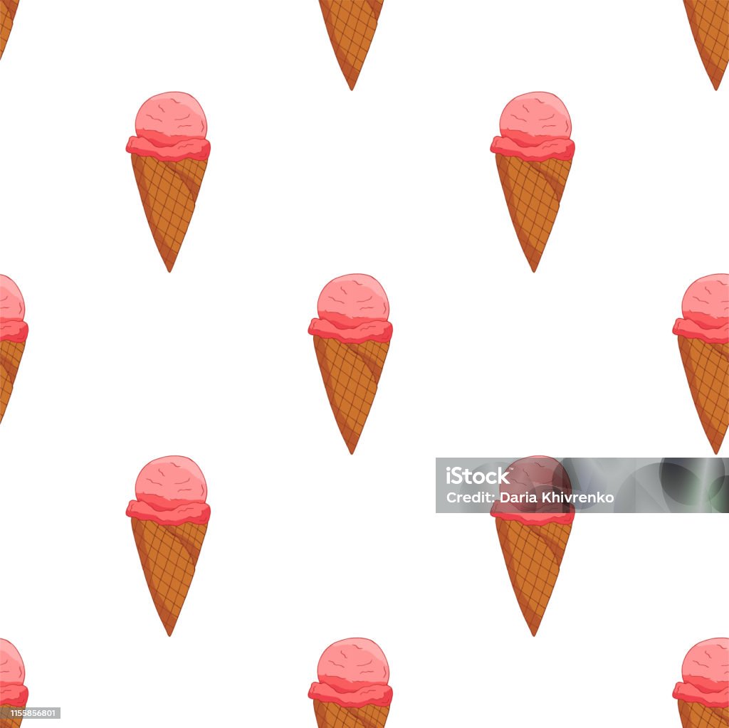 Pink Ice Pattern Pink Strawberry Ice Cream Seamless Pattern Stock Illustration ...
