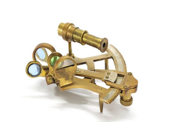 istock intage Brass nautical navigation brass sextant on white background-Kalyan 1155857662