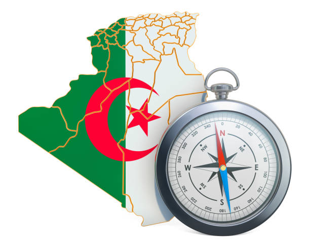 Travel or tourism in Algeria concept. 3D rendering isolated on white background