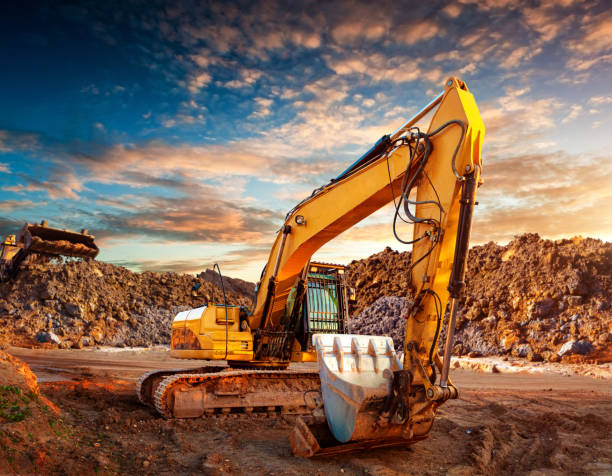 istock Excavator in the sand mine 1155861547