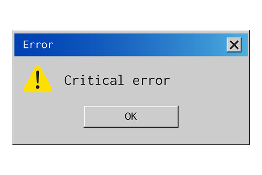 System Error Dialog Box Retro Error Message Old Dialog Box Of System Failure Notification Stock ...