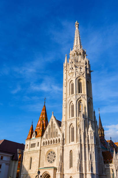 istock Saint Matthias Church in Budapest with blue sky 1155865690