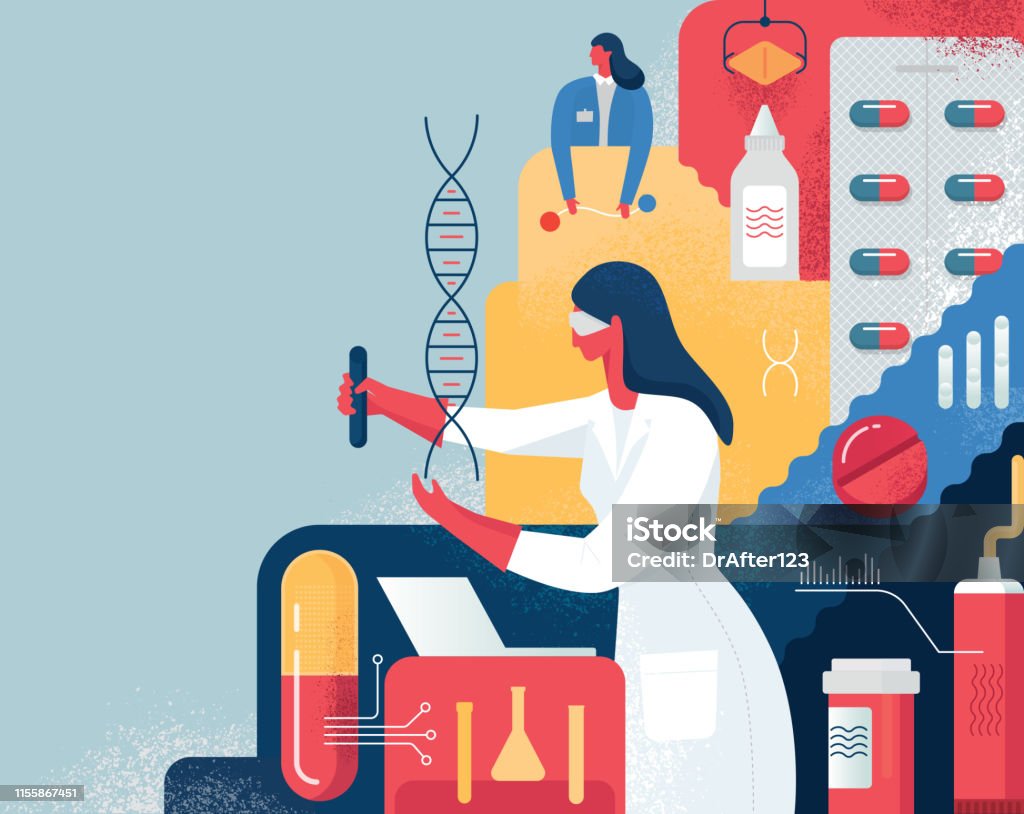 Medicines In Development Conceptflat Trendy Vector Corner Illustration ...