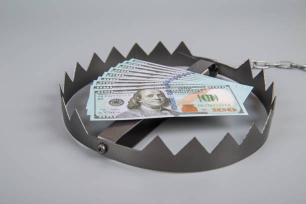 istock Business trap with dollar banknotes, money. 1155873933