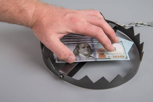 istock Business trap with dollar banknotes, money. 1155873944