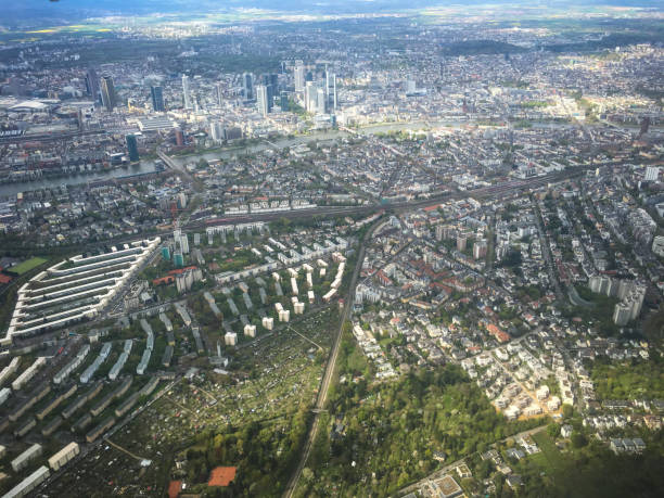 istock Aerial view of Frankfurt, Germany 1155876111