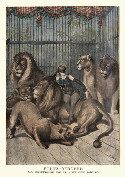 Female Lion Tamer With Her Lions Folies Bergere 19th Century Stock Illustration - Download Image Now - iStock Female Lion Tamer With Her Lions Folies Bergere 19th Century Stock Illustration - Download Image Now - iStock