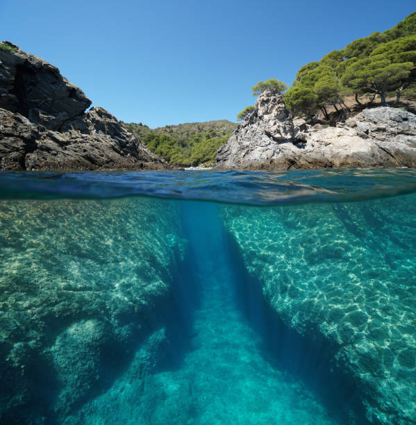 istock Spain Mediterranean coast rocks over under water 1155881086
