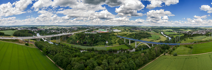 Limburg, Lahntal, Germany - panoramic aerial view