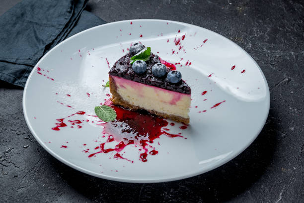 istock Blueberry cheesecake on plate 1155886478