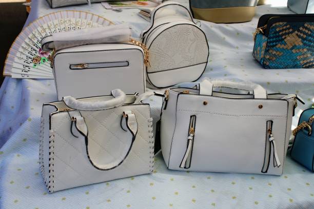 istock White leather bags of different designs 1155901682