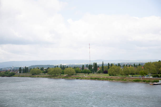 istock view on the structure on the riverbank and cloudy sky in mainz germany 1155901976