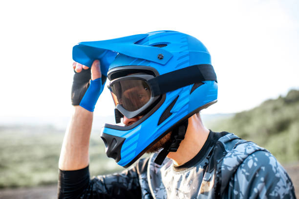 istock Rider in helmet outdoors 1155903319