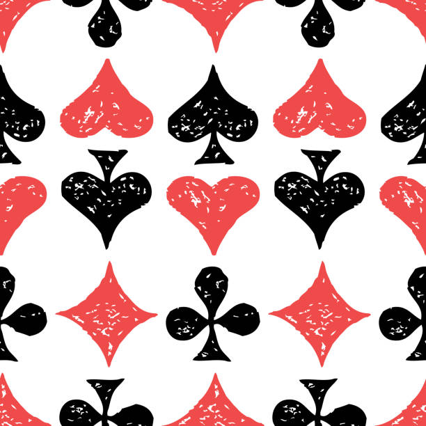 istock Seamless background of suit symbols of playing cards 1155903626