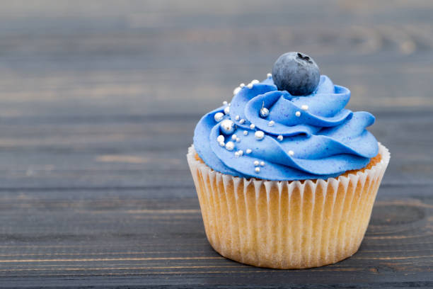 Delicious blueberry pies - selective focus on the foreground