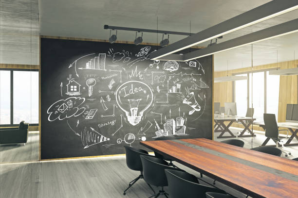 istock Conference room with business sketch 1155913107