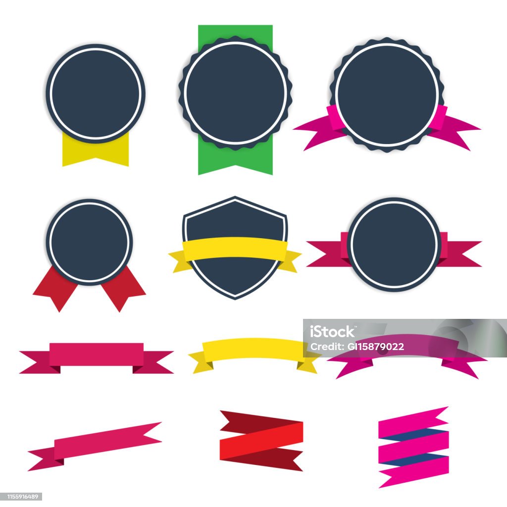 Project Ribbons Label Vector Ribbons And Labels Stock Illustration - Download Image Now - Art ...