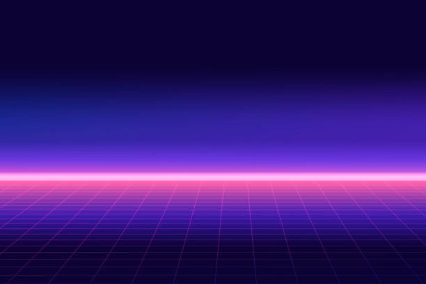 Future retro line background of the 80s. Vector futuristic synth retro wave illustration in 1980s posters style Future retro line background of the 80s. Vector futuristic synth retro wave illustration in 1980s posters style. synthpop stock illustrations