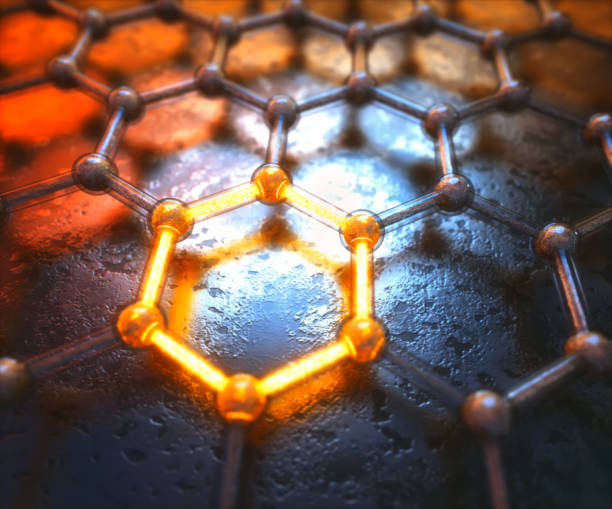 tecnología de ciencia de conexión atómica hexagonal de grafeno - lead sheet fotografías e imágenes de stock