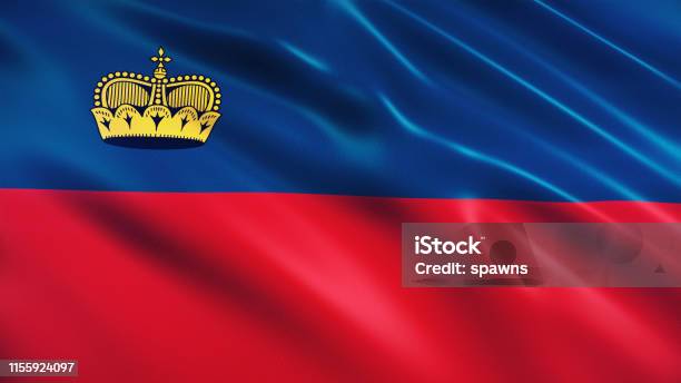 Liechtenstein Flag Stock Photo - Download Image Now - Liechtenstein, Flag, Arts Culture and Entertainment