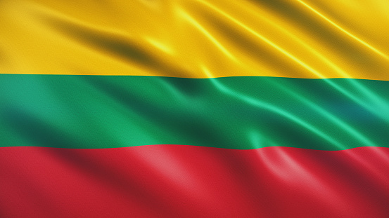 3d Render Lithuania Flag (Close-up)
