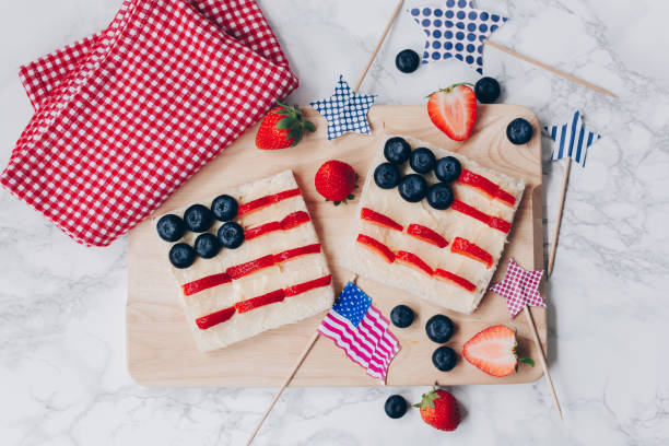 istock 4th of July American flag toast 1155924408